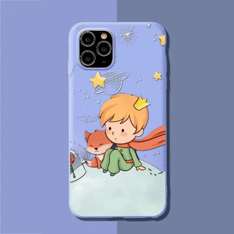 

The Little Prince fox Phone Case for iPhone 11 12 13 Mini Pro Xs Max 8 7 6 6S Plus X XR Solid Candy Color Case