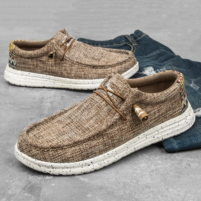 

Men Denim Canvas Casual Shoes Luxury Vulcanize Shoes Breathable Mens Loafers Shoes Sneakers Slip on Male Moccasin Lazy Shoes