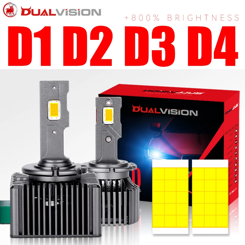 

Светодиодные фары Dualvision D3S Canbus HID D1S D2S D4S D8S D1R D2R D3R D4R Турболампы Двусторонние чипы CSP 6000K 35W 55W Plug&Play