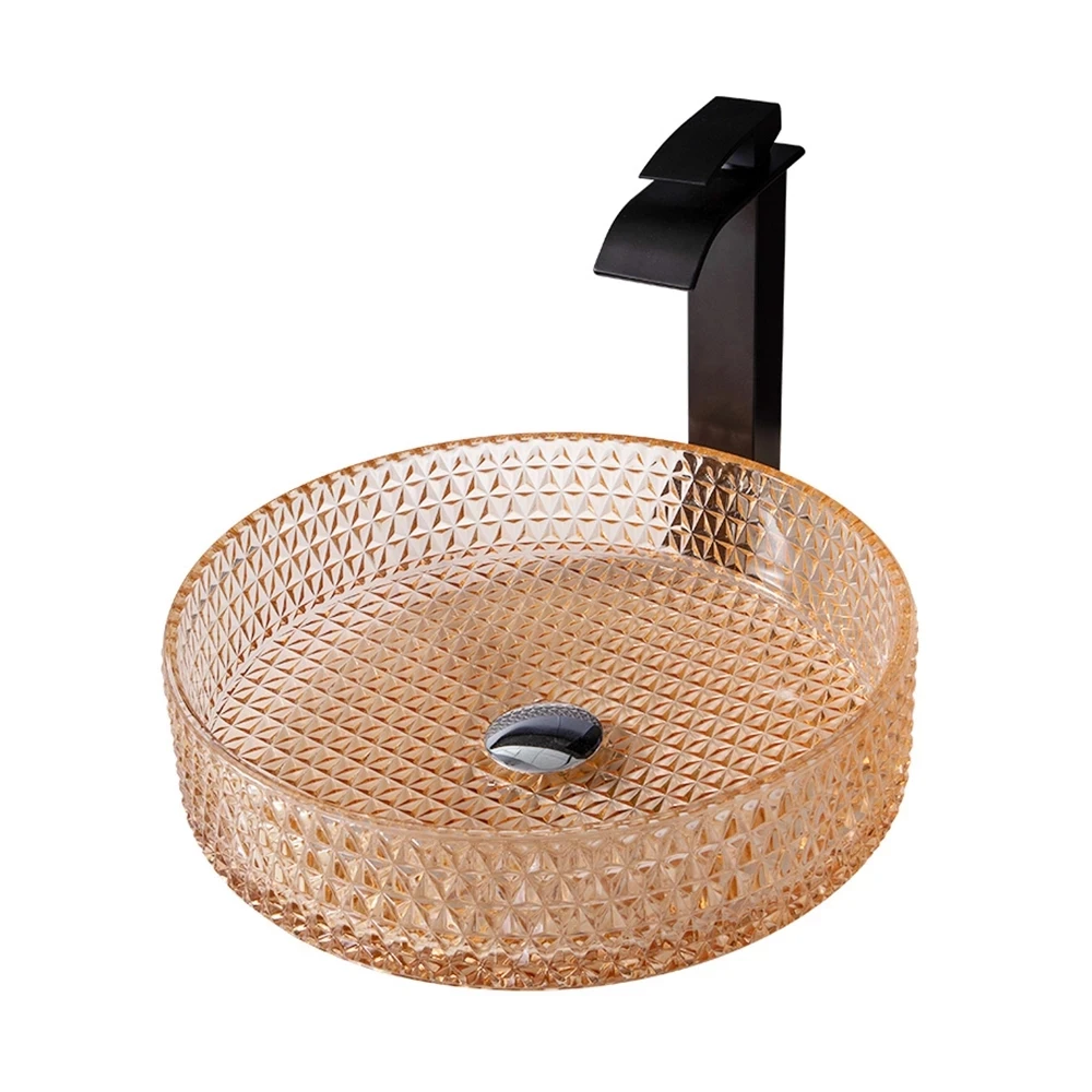 Раковина из хрустального стекла круглая раковина в европейском стиле черная для