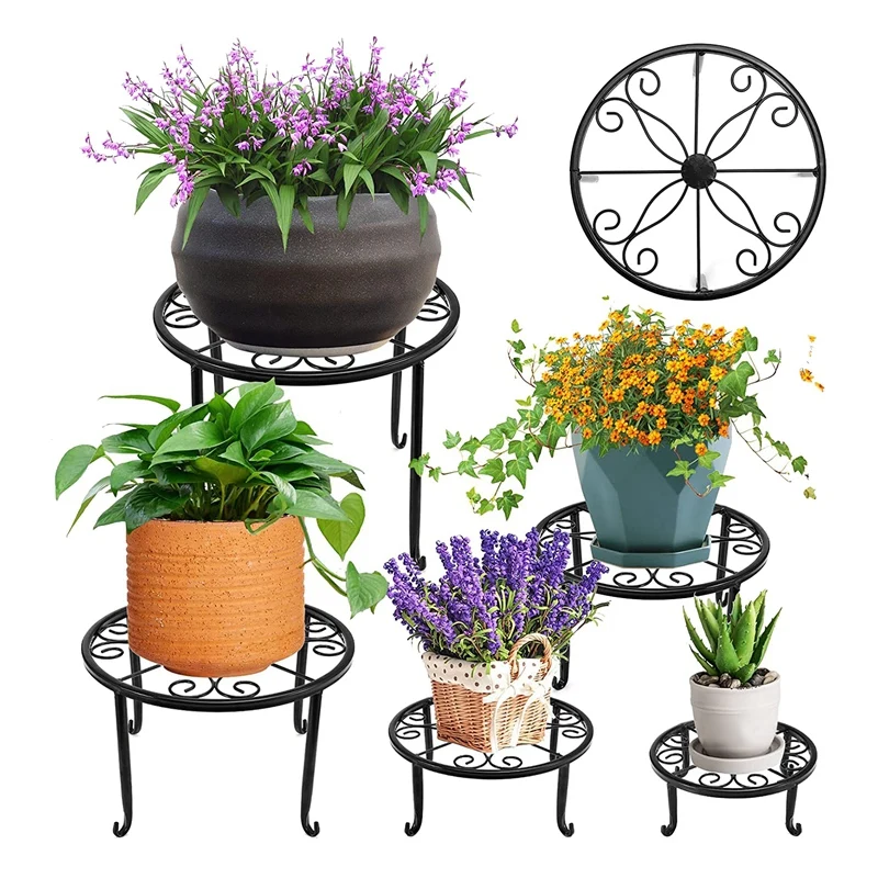 5 Pack Metal Plant Stand For Outdoor & Indoor Plants For Multiple Plants , Rustproof