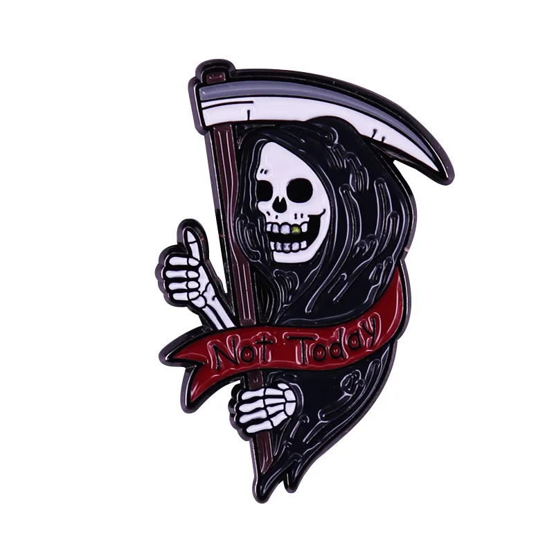 

Sickle, Skull and Death before the Hour Television Brooches Badge for Bag Lapel Pin Buckle Jewelry Gift For Friends
