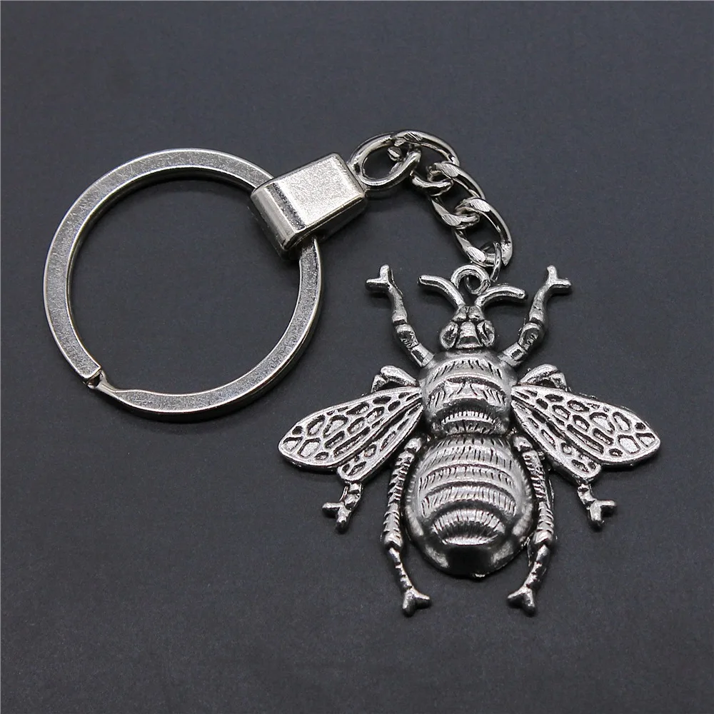 Мужской брелок DIY металлический держатель цепь винтажный 2 цвета 40x38 мм пчела