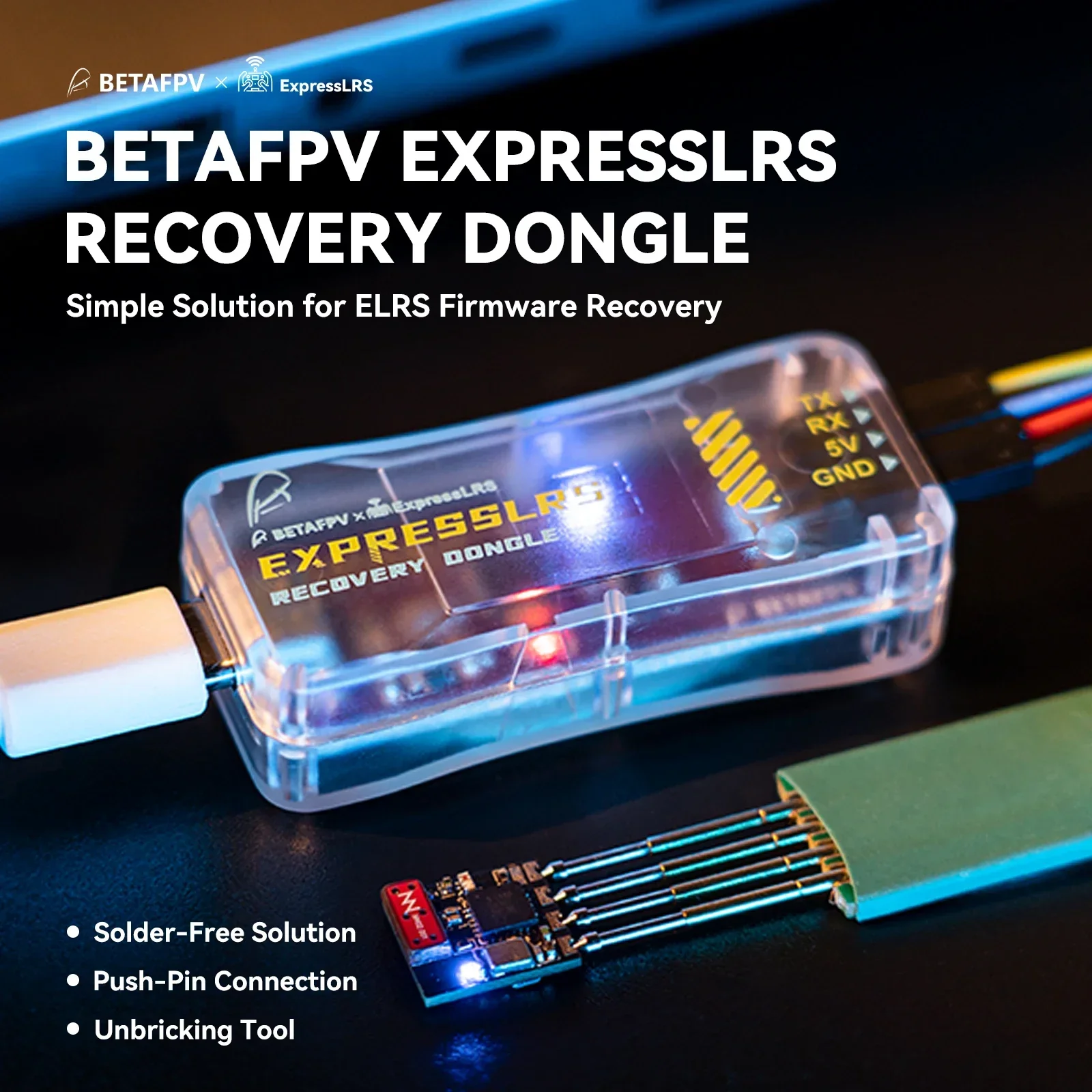 BETAFPV ExpressLRS Recovery Dongle FTDI Обновление модуля USB-TTL для чипа ESP32 и ESP8XX микроресивера ELRS