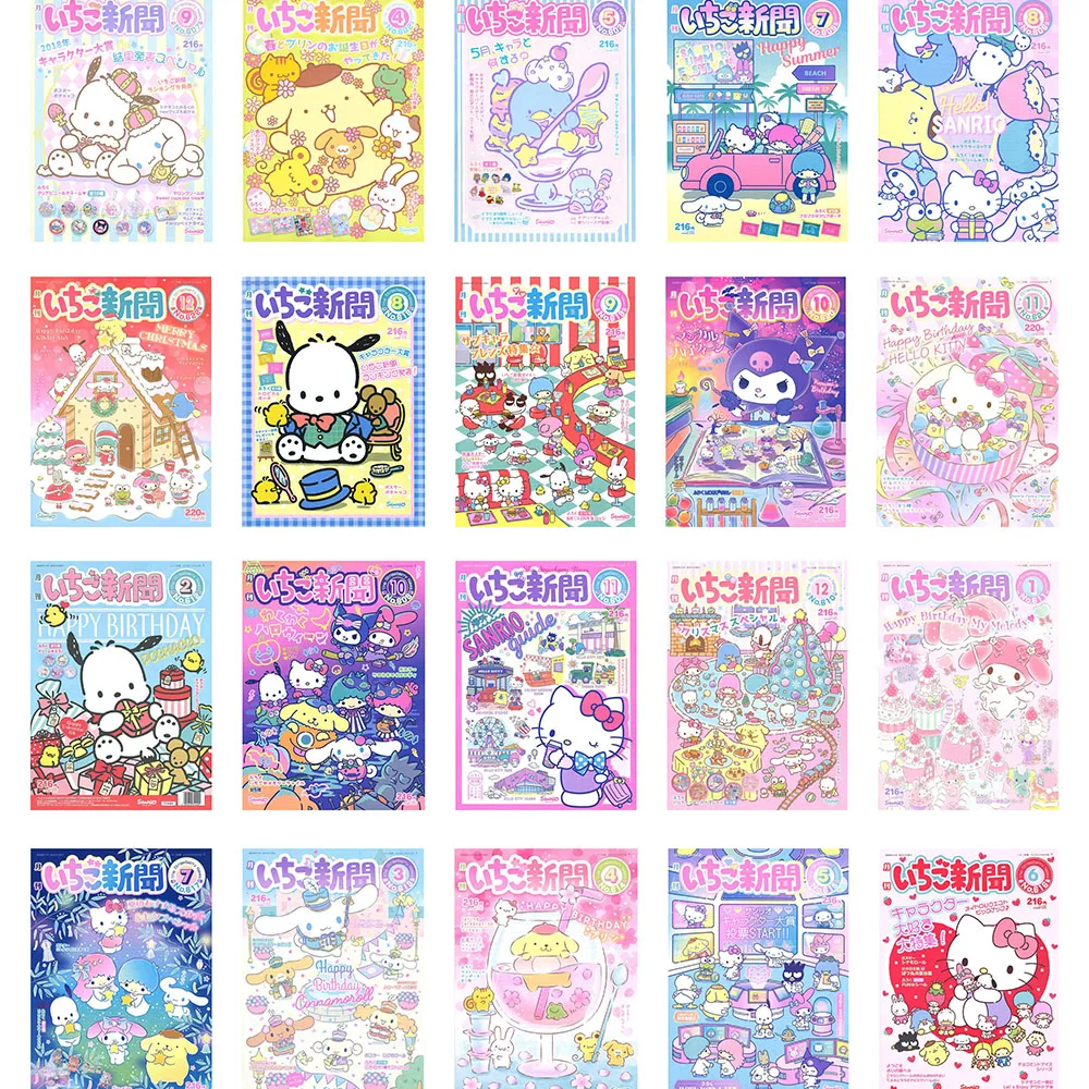 Наклейки Sanrio Cartoon Anime Kuromi Hello Kitty для скейтборда, гитары, чемодана, ноутбука, велосипеда и граффити для детских игрушек и подарков.