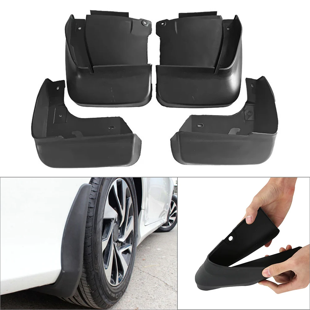 4Pcs Black Car Splash Guards Mud Flaps 08P08SDA100for Honda Accord EX LX 2003 2004 2005 2006 2007