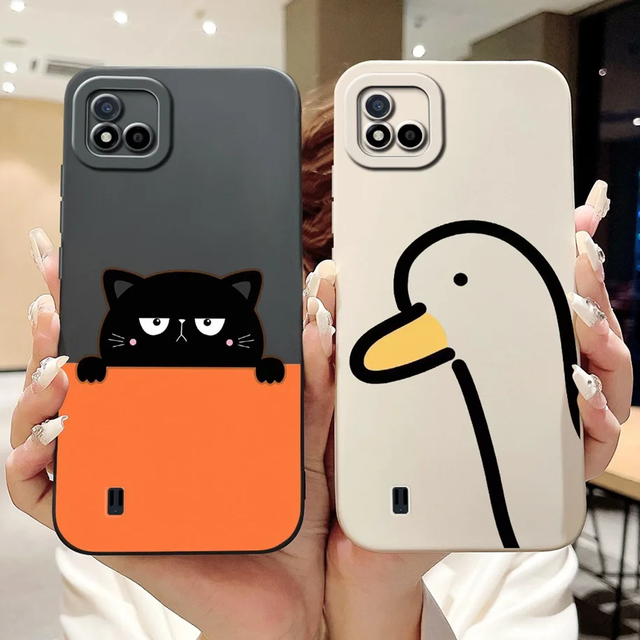 Модный мягкий Силиконовый противоударный чехол с цветочным рисунком для Realme C11