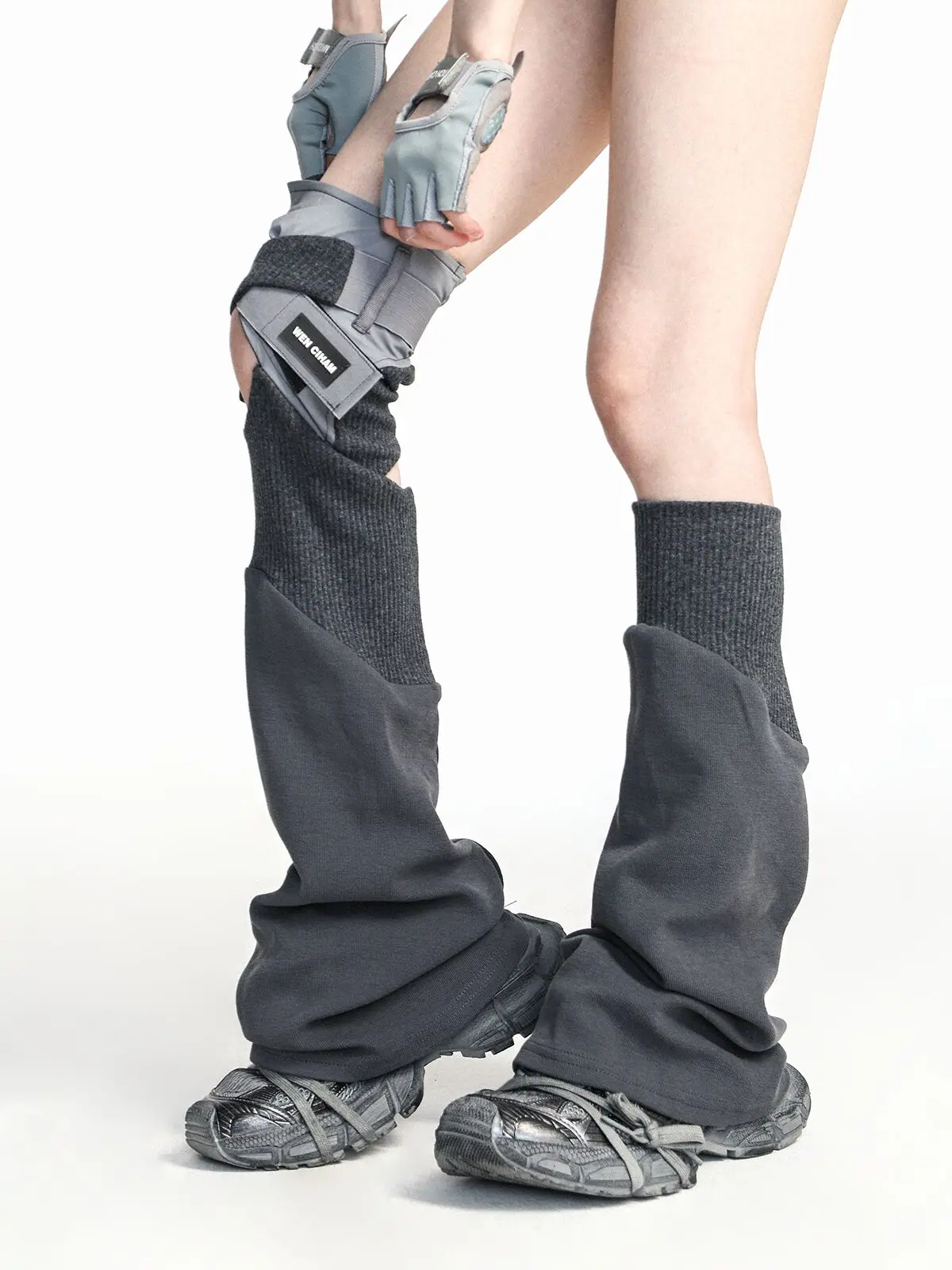 CTRLLOCK Techwear Асимметричные карманы гетры для женщин эластичные Лоскутные этикетки