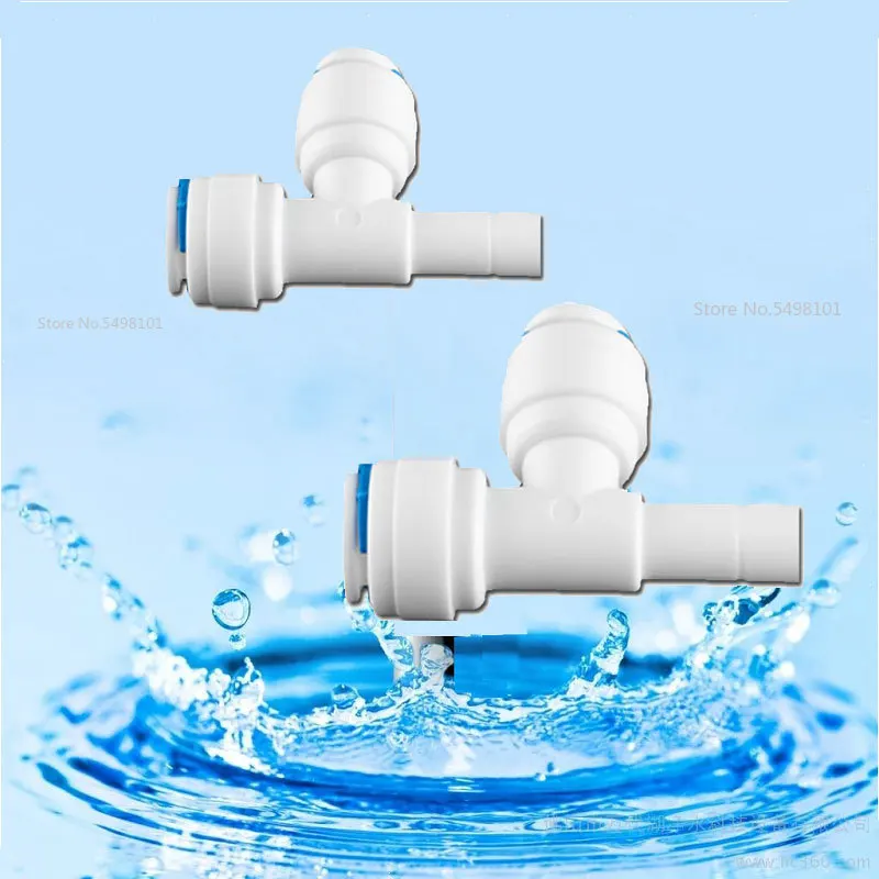 

3 Way T Shape RO Water OD Hose Coupling Pipe Reverse Osmosis Aquarium System Plastic Quick Fitting Connector