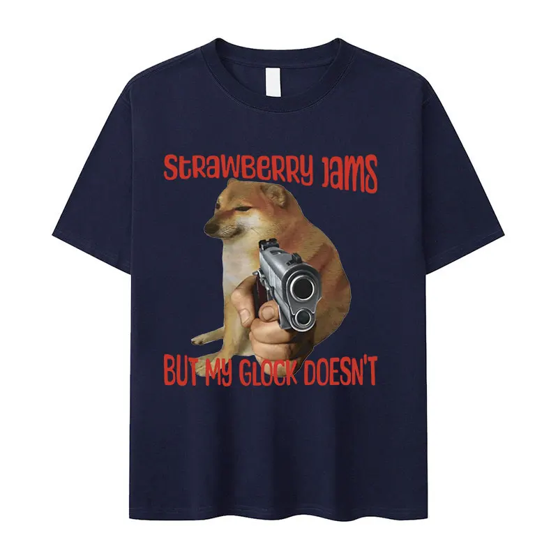 Футболка Strawberry Jams But My Glock Doesn't Funny Meme мужские модные футболки высокого качества