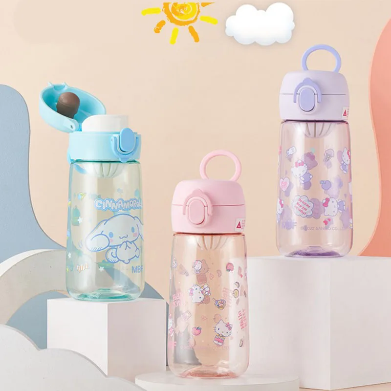

500Ml Kawaii Sanrio Kuromi Cinnamoroll Plastic Sippy Cup Cute Cartoon Anime My Melody Portable Water Bottle Coffee Cup Gifts