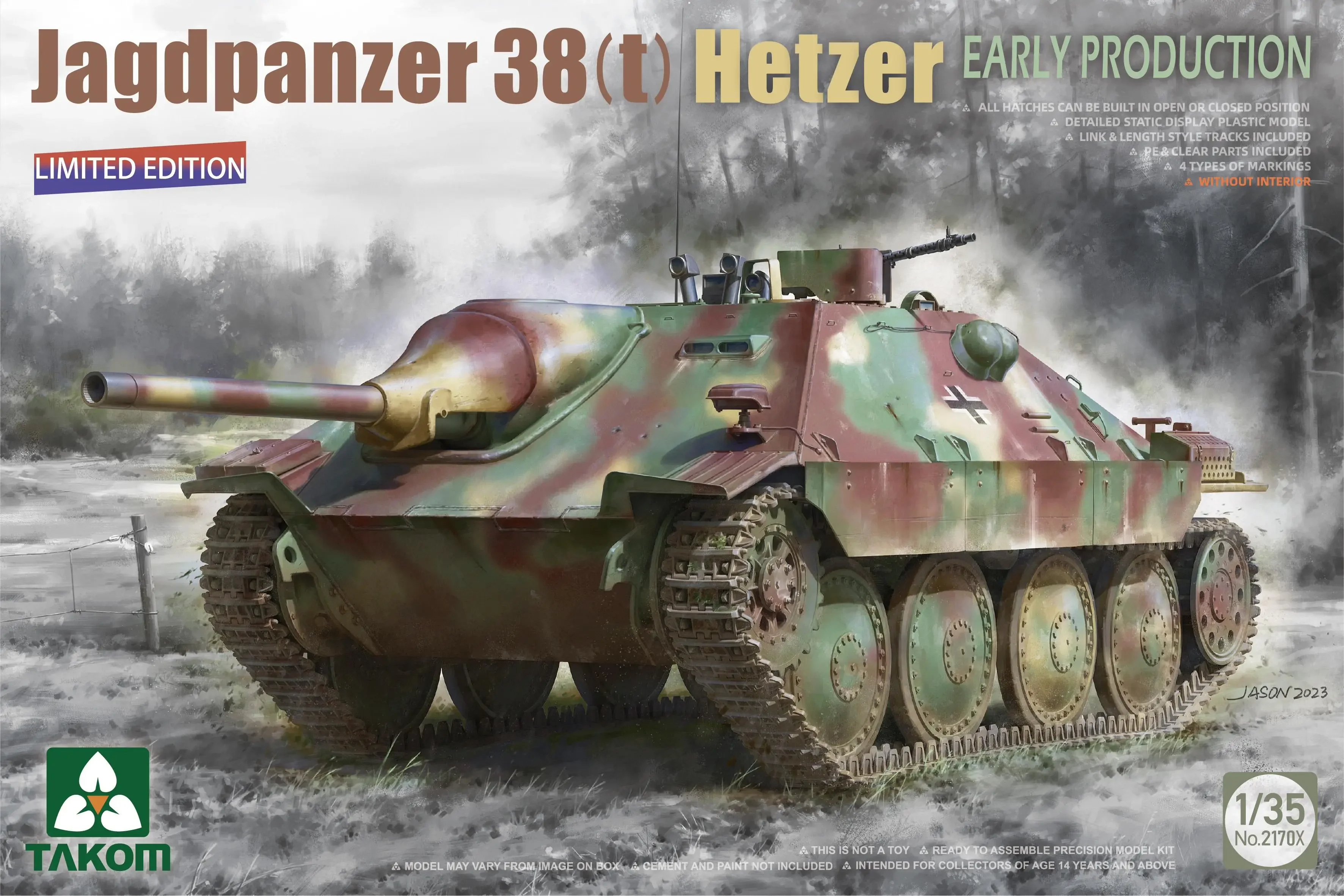 TAKOM 2170X Масштаб 1/35 Jagdpanzer 38(t) Hetzer раннее производство без интерьера ограниченная