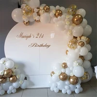 98 pcs white balloons garland arch kit confetti metallic gold pastel latex balloon baby shower birthday graduation party decor