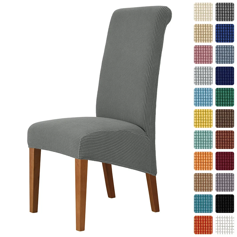 

Jacquard Extra Dining Chair Cover Stretch Spandex Elastic Long Back Chair Slipcover Case for Chairs Kitchen Banquet Wedding Seat