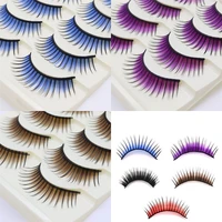 colorful cross makeup thick natural art stage makeup false eyelashes exaggerated