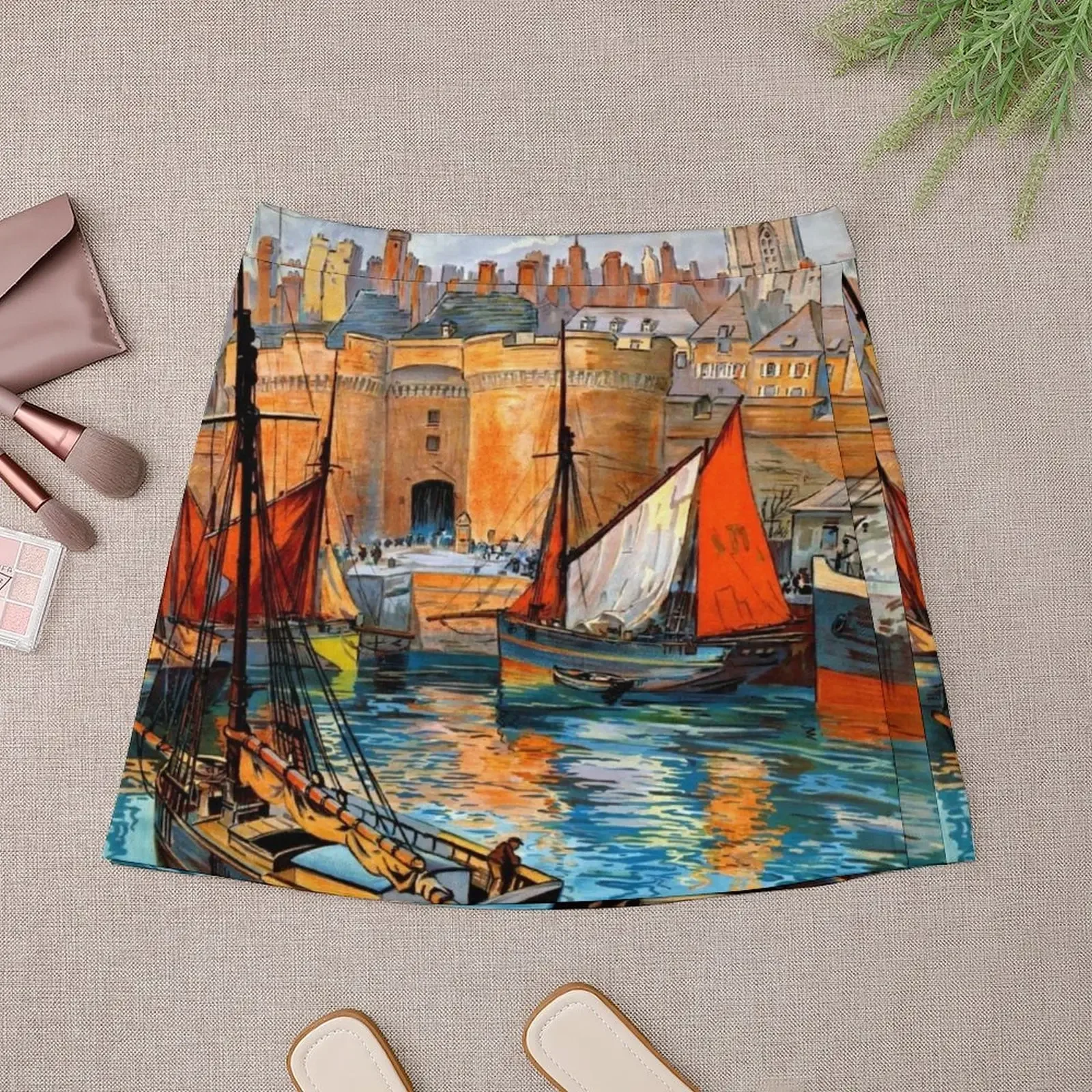 Франция Saint Malo Restored винтажный туристический постер мини-юбка юбка женская для