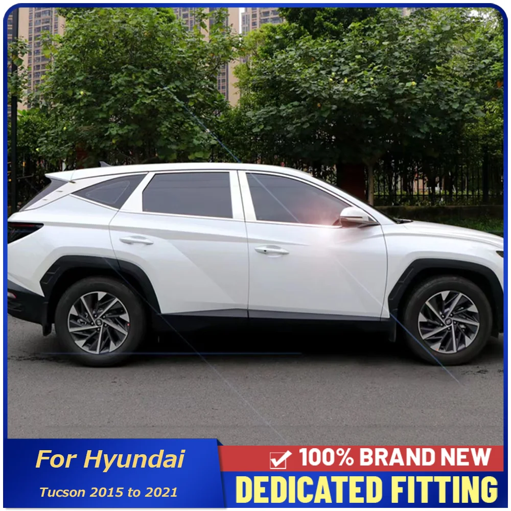 

2015 до 2021 для Hyundai Tucson, нержавеющая сталь, автомобильное окно, центральный столб, крышка, отделка, наклейка, внешние аксессуары