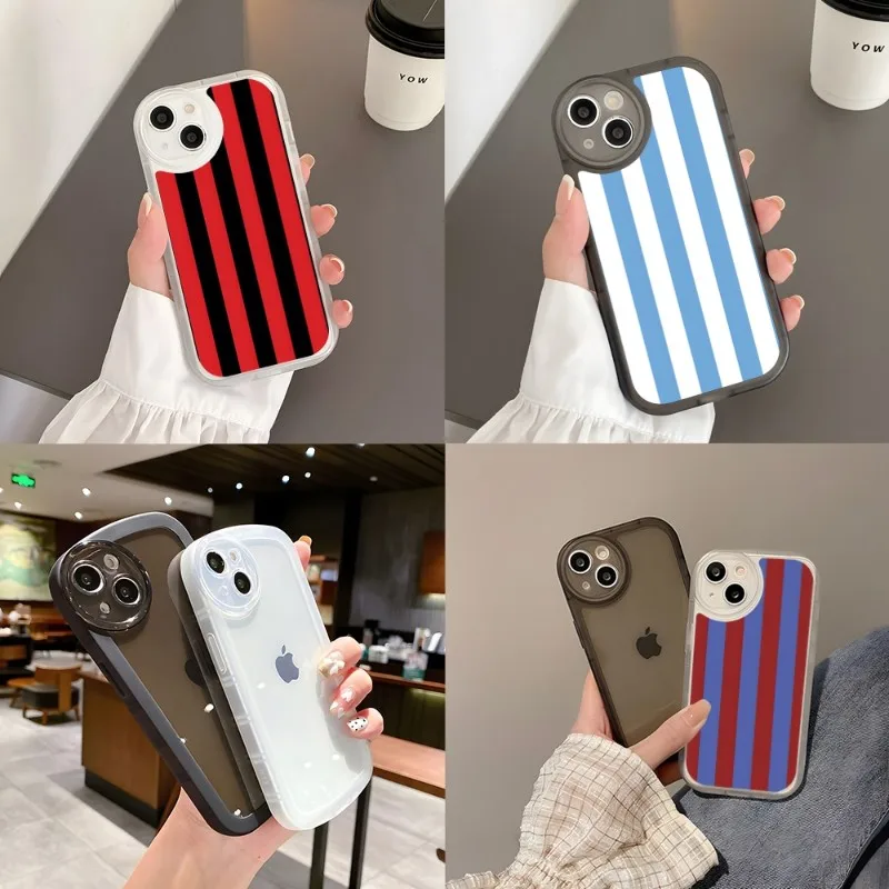 

Milan Stylish Stripe Design Phone Case Transparent For IPhone 13 12 11 14 Pro Max Mini X XR XS 7 8 Plus SE 2020 Soft Cover