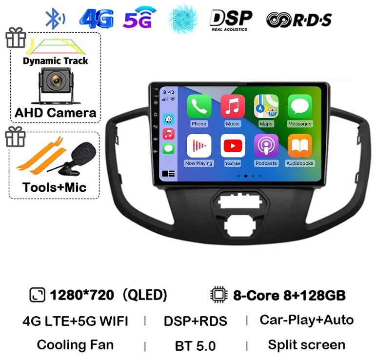 

Android 15 Carplay Auto WIFI + 4G для Ford Transit 2015 2016 2017 2018 GPS Автомобильный радиоприемник Мультимедийный видеоплеер Стерео 360 Камера DSP