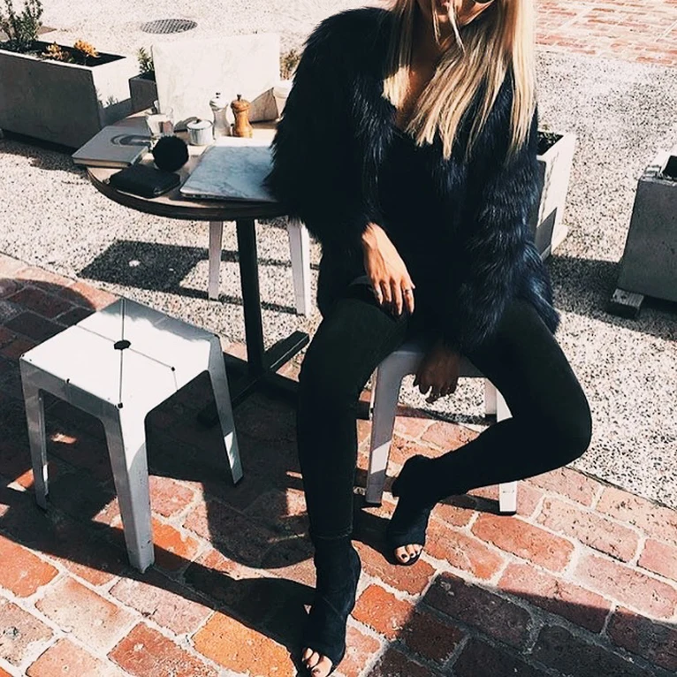 Fashion Faux Fur Coat Women's Fall/Winter Collar Long Sleeve Jacket V-neck Coat Pink Brown White Thickening Warm Short Fur Coat