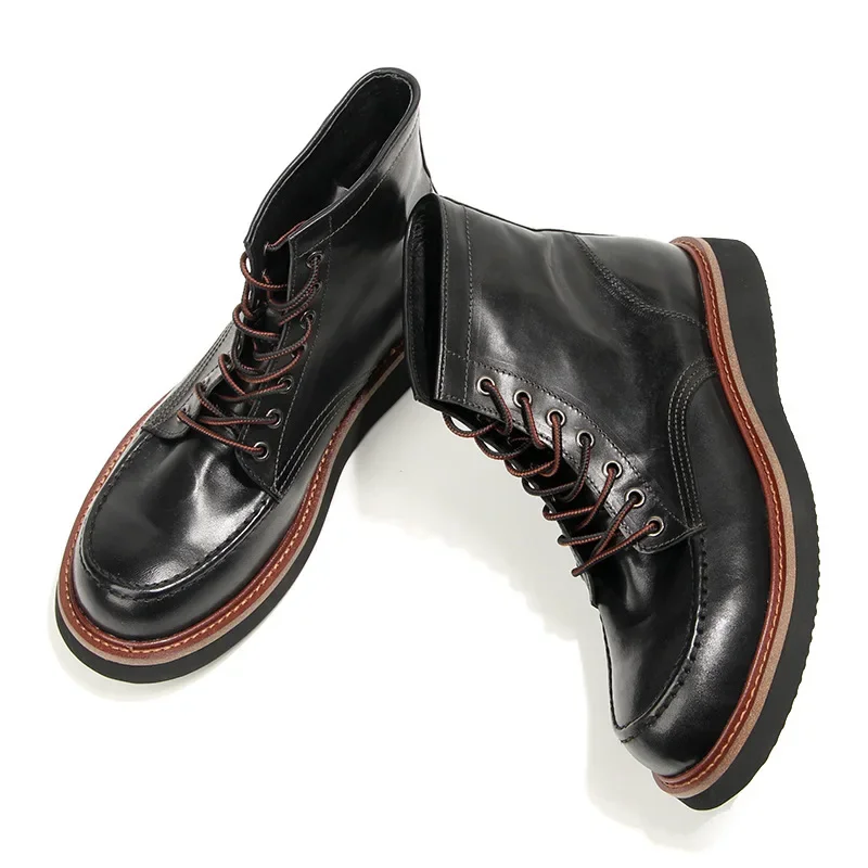 Мотоциклетные ботильоны из натуральной кожи мужские ботинки высокого качества