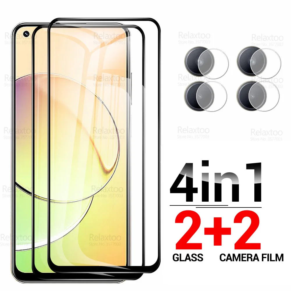 

4in1 9D Camera Protective Glass For Realme 10 Screen Protector On Realme10 4G 6.4" Raaelm Realmi 10 RMX3630 Cover Tempered Film
