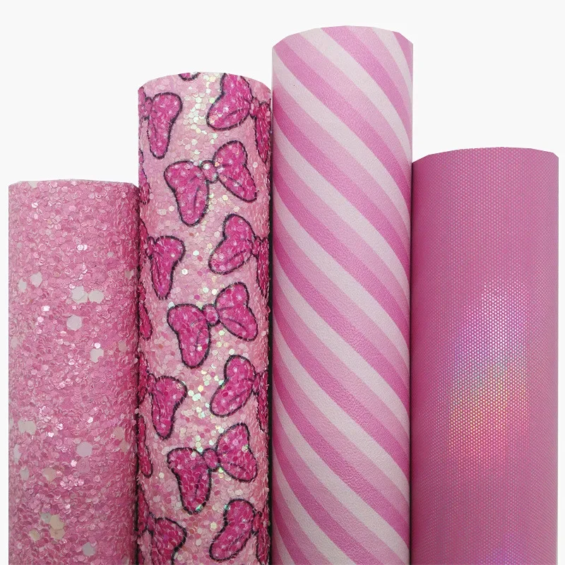 

Bows STRIPES Printed Synthetic Leather Chunky Glitter Leather Glitter Faux Leather Felt Backing Glitter Sheets 21x29CM Q1807