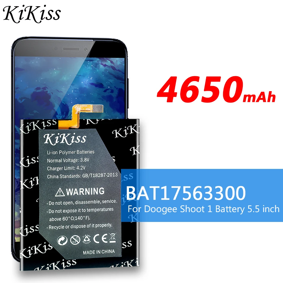 

For Doogee Shoot 1 Shoot1 Battery 5.5 inch Mobile Phone Replacemeny Battery BAT17563300 4650mAh