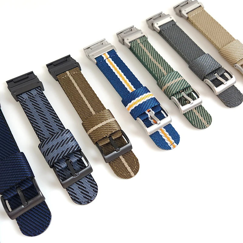 QuickFit 26mm 22mm Braided Nylons Band For Garmin Fenix 7X 6X 5X 7 6 Tactix Epix Gen 2 MARQ Descent G1 Nylon Replacement Strap