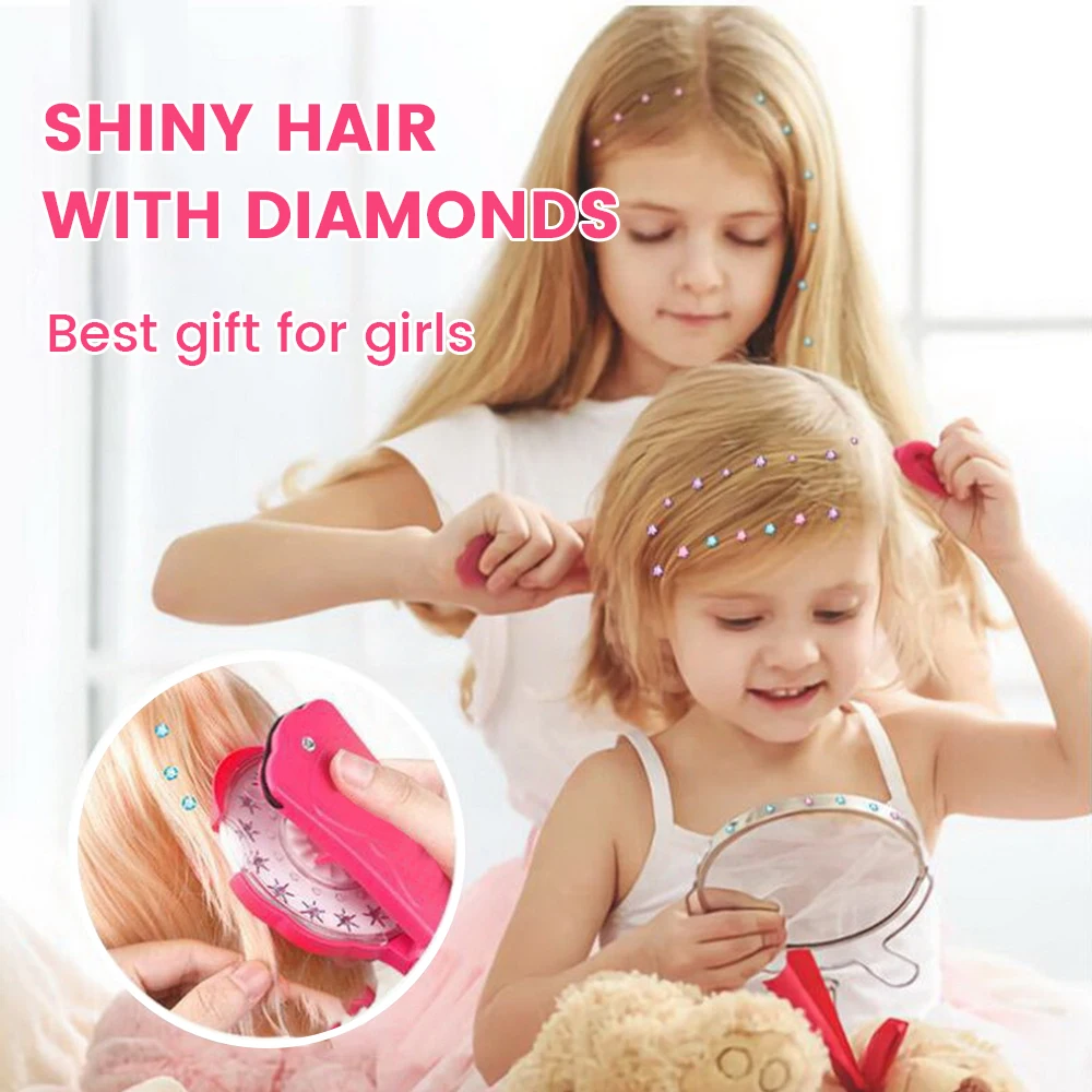 Nail Drill Diamond Stickers Blingbling DIY Girls Hair Styling Tool Sticker Dress Up Rig Toy Birthday Gifts |