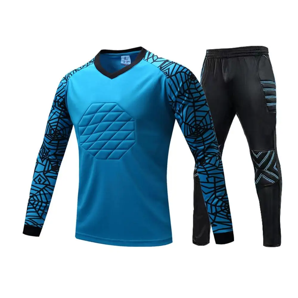 

New Profession Goalkeeper Jersey Soccer uniforms set Football Goalkeeper Shirs ponge Protector Doorkeeper Training