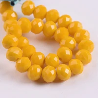 rondelle faceted czech crystal glass opaque apricot yellow color 3mm 4mm 6mm 8mm loose spacer beads for jewelry making diy
