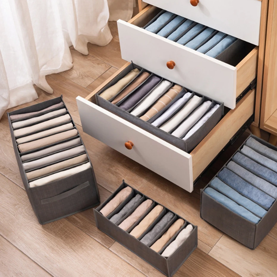 

Foldable Closet Organizer Drawer Divider Organizer For Jeans Underwear Socks Storage Box Pants Storage Organizer for clothes