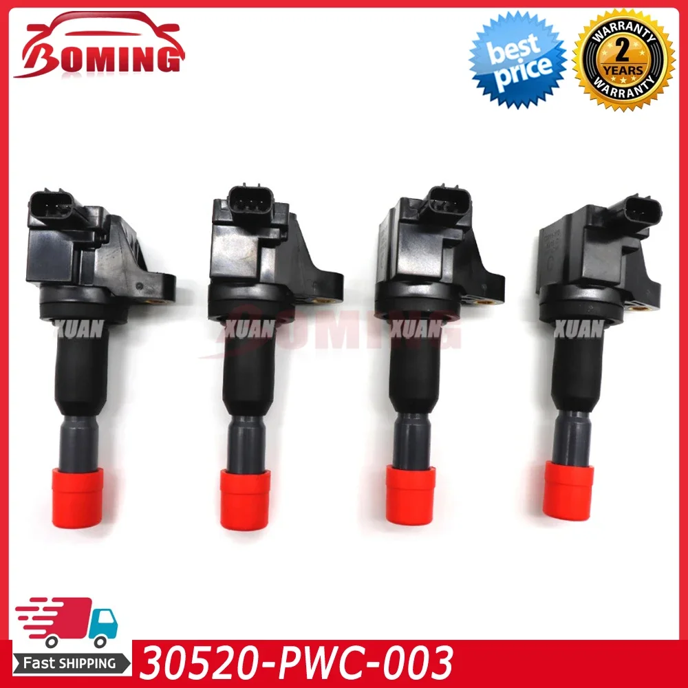4 шт. 30520-PWC-003 автомобильная катушка зажигания для HONDA AIRWAVE FIT II JAZZ 1.3L 1.5L 2002-2008 30520-PWC-S01