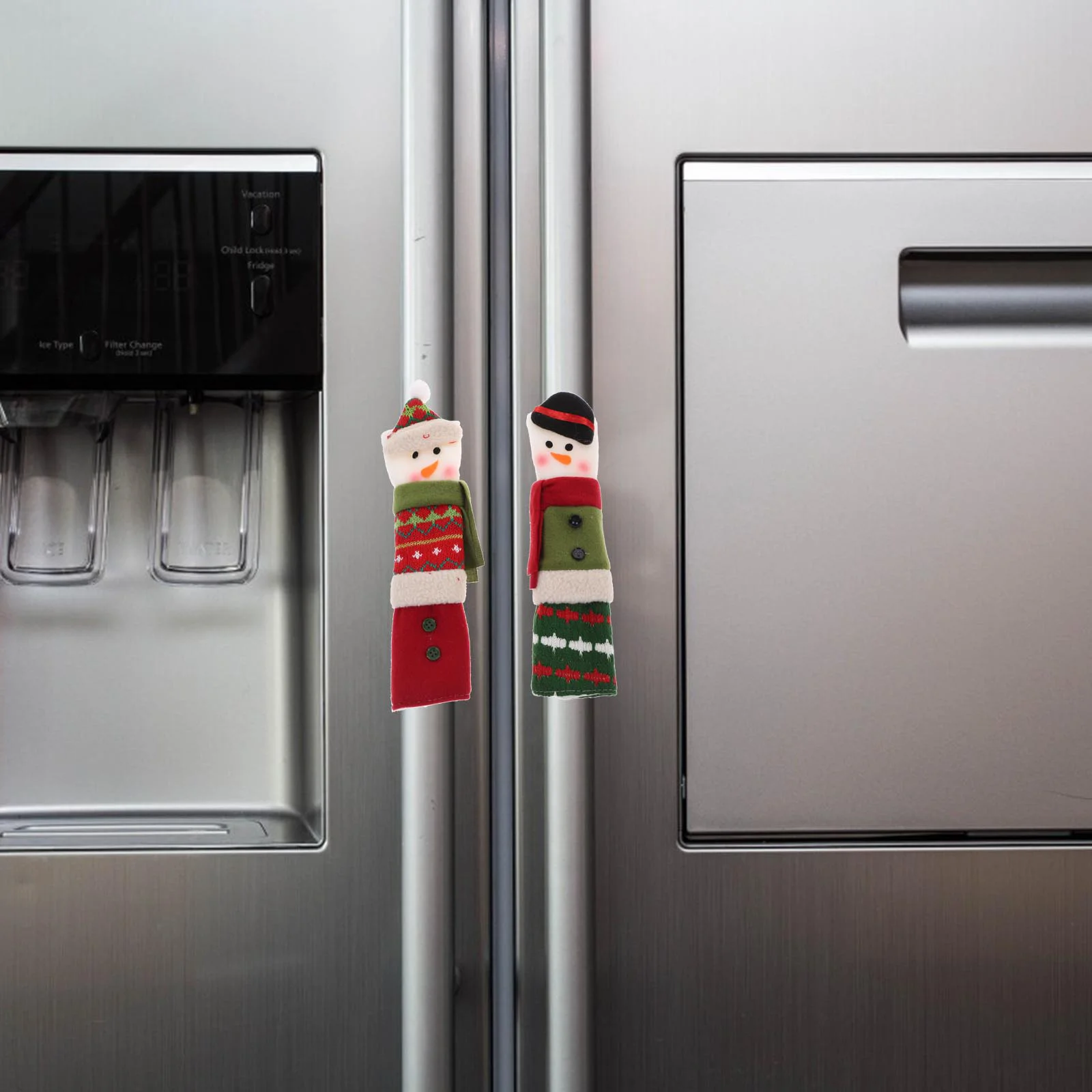 

2pcs Santa Door Handle Covers Refrigerator Handle Covers Microwave Handle Covers Christmas Handle Covers