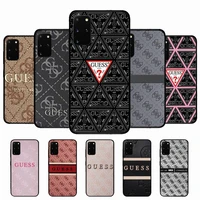 stylish triangle letter guess phone case for samsung galaxy s20lite s21 s21ultra s20 s20plus s21plus 20ultra
