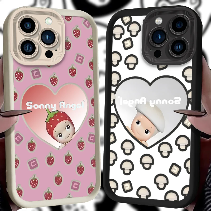 Cute S-Sonny Angel Silicone Case For iPhone 16 15 14 13 12 11 Pro Max X XS S XR SE 2020 7 8 Plus iphone16 TPU Back Cover