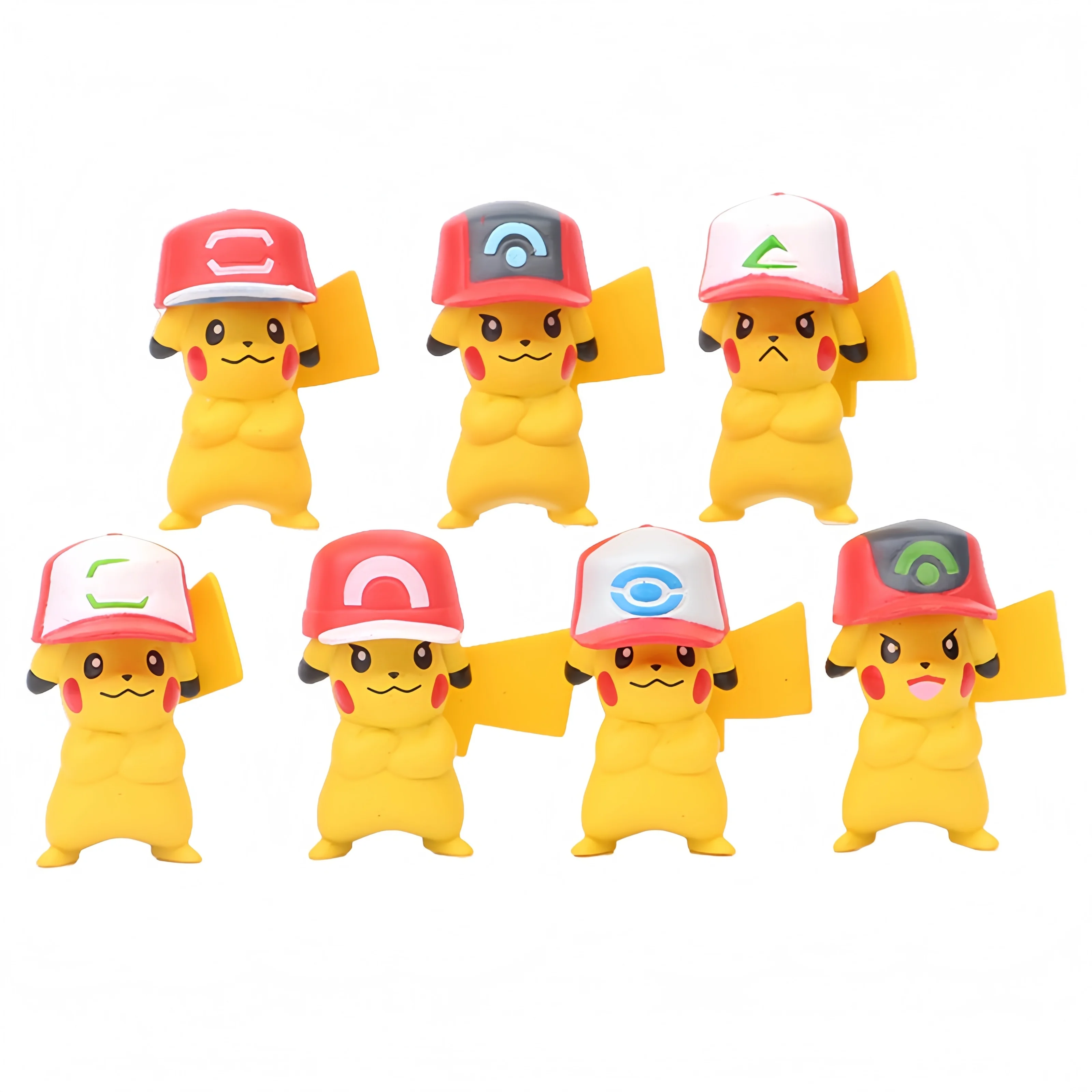 Фото 7 шт./компл. фигурка Pokemon Poke Ball, игрушки, аниме Пикачу, карманный монстр, домашнее животное, эльф, фигурка из ПВХ, экшн-коллекция, модель, куклы, подарки №1