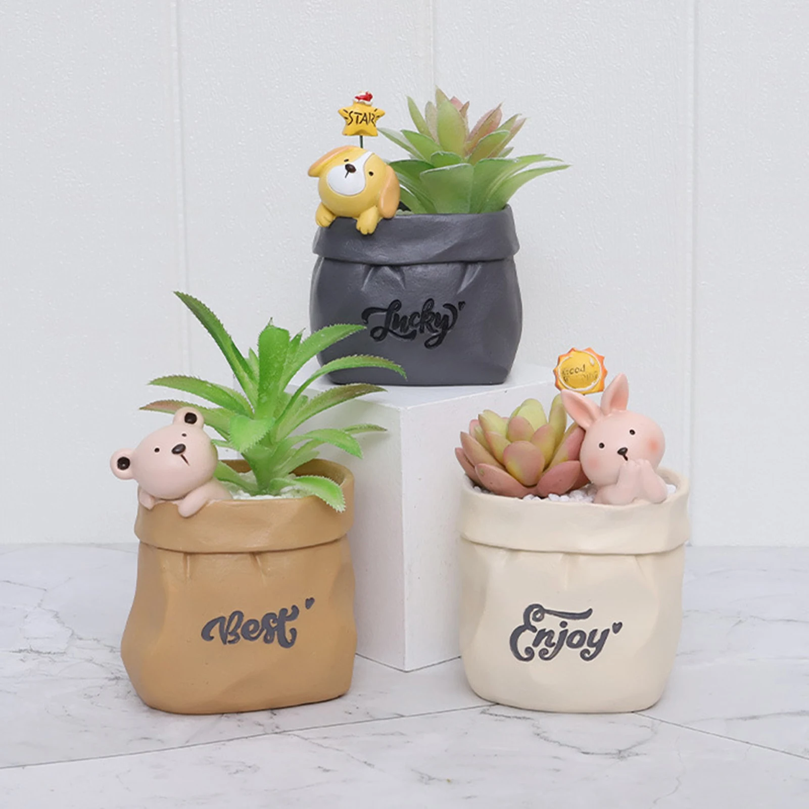 

Paper Bag Flower Pot Multifunctional Wear-resistant Storage Bag Reusable Eco-friendly Small Mini Paper Bag Flowerpot Succulent