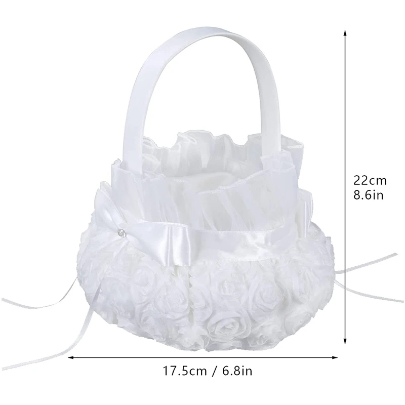 Акция! Шелковые цветочные корзины для девочек на свадьбу корзина цветов с ручкой