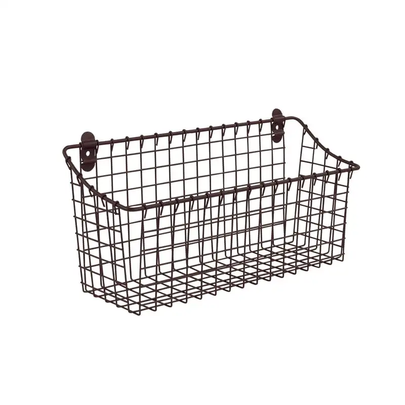 

Wire Vintage Cabinet and Wall Mount Storage Basket, Large, Bronze