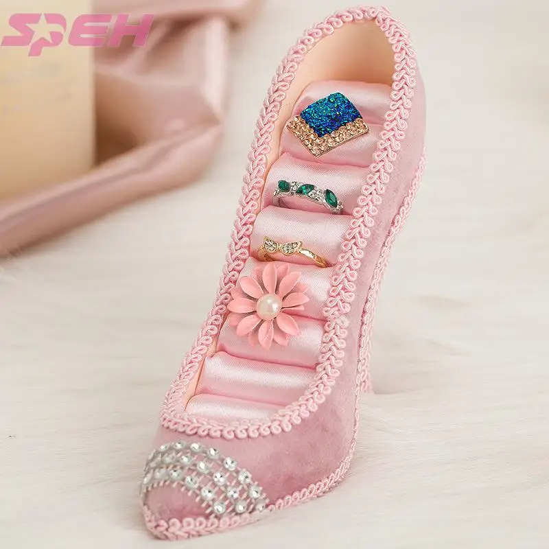 

Flannelette heels ring seat jewelry show female creative home furnishing articles model wedding crystal drilling pile