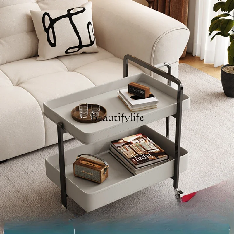 Итальянская модель роскошное кожаное седло съемный диван-тележка для гостиной