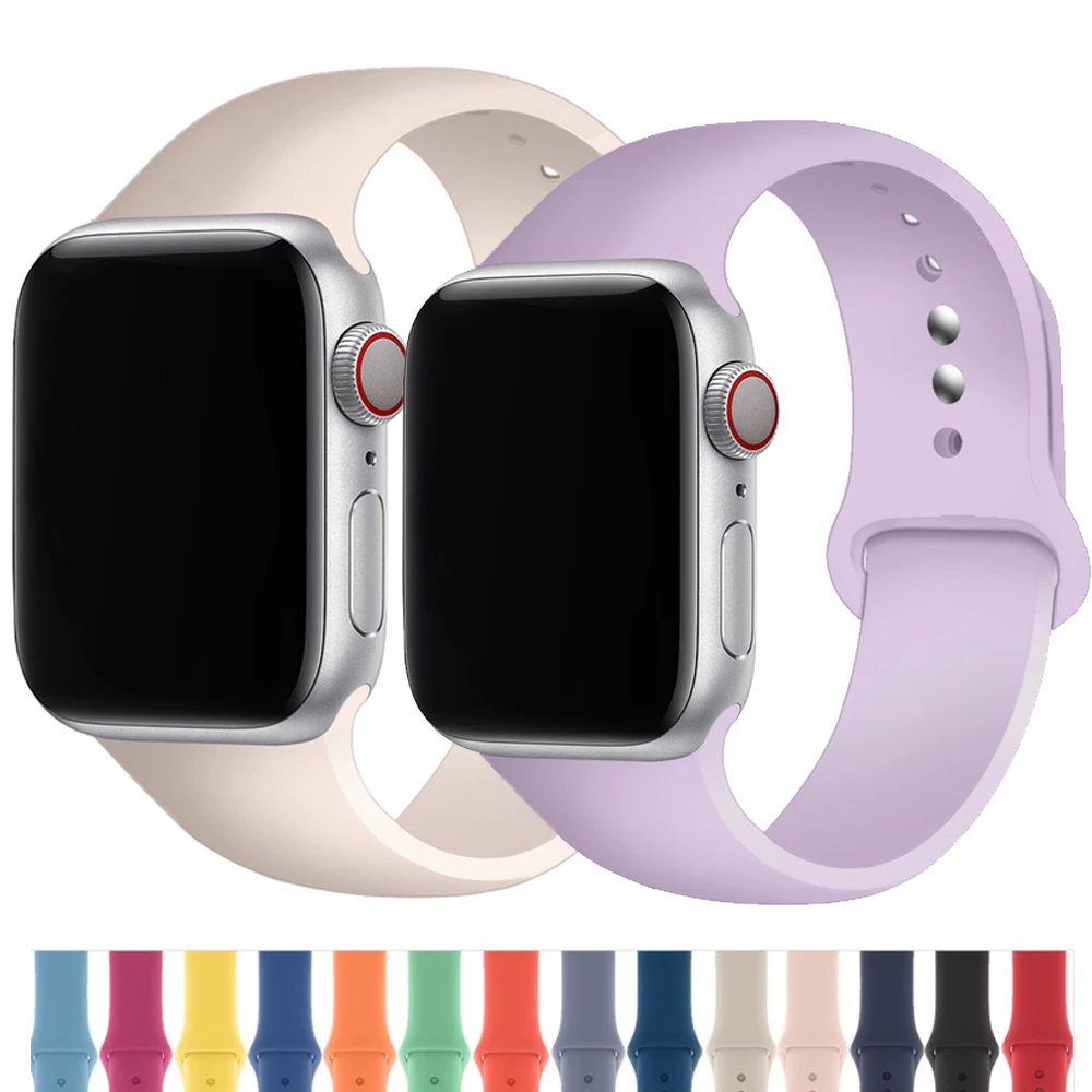 

Silicone strap for Apple watch band 44mm 45mm 41mm 40mm 42mm 38mm accessories correa bracelet pulseira iWatch series 7 SE 6 5 3