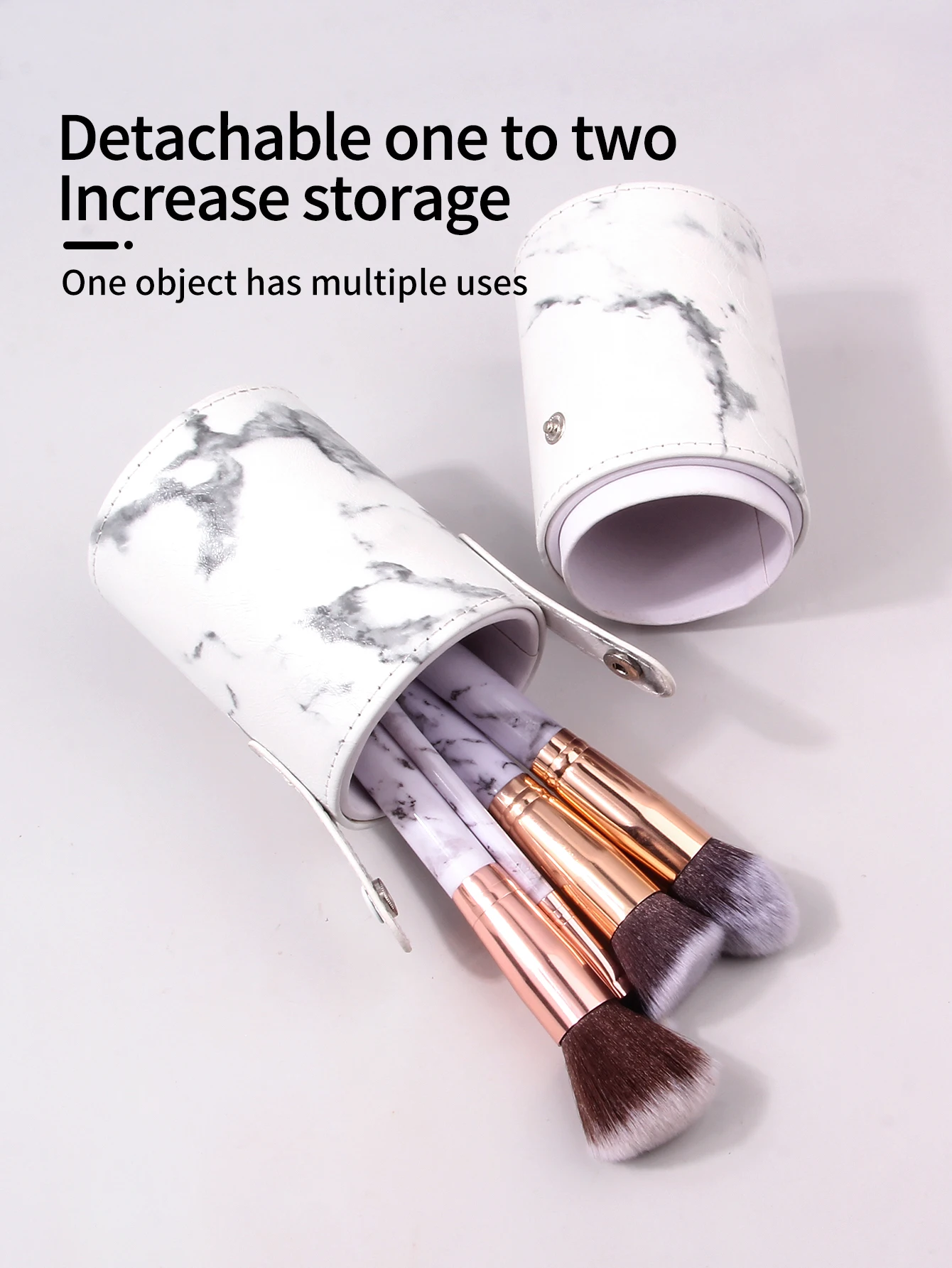 1 Шт. Портативный Цилиндр Для Кистей Макияжа Мраморный Дизайн Водонепроницаемая