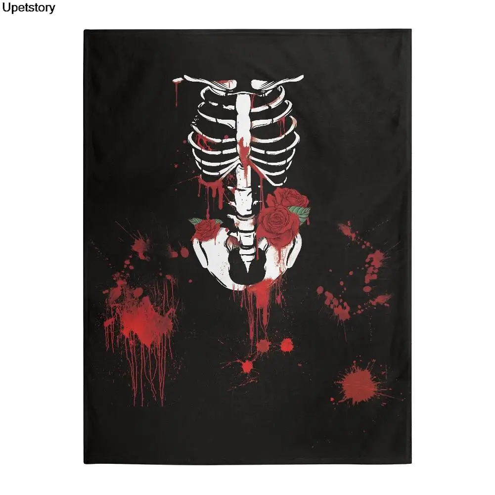 

Upetstory Rose Skeleton Adult Women Bedroom Soft Sherpa Blanket Sofa Super Comfortable Plush Bedspread Home Bed Sheet Manta Cama