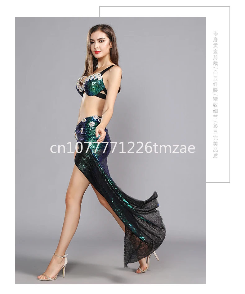 Костюм для танца живота девушек одежда выступлений бюстгальтер с блестками и