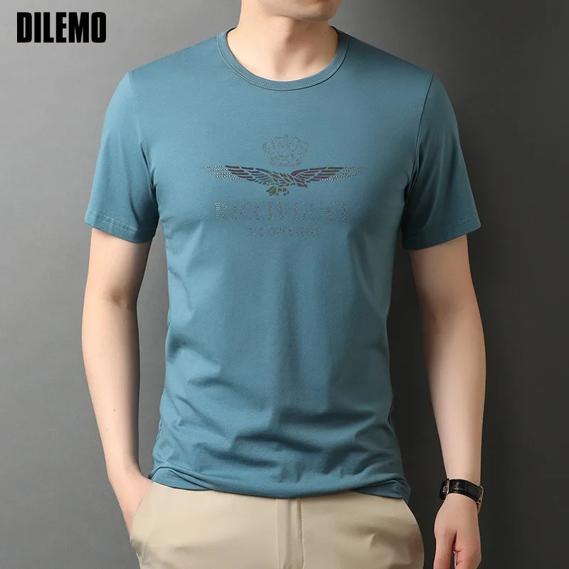 

95% Cotton Top Quality New Summer Brand Designer Logo Tops t Shirt Men Classic Luxury Fashion Short Sleeve Casual Mens Clothing