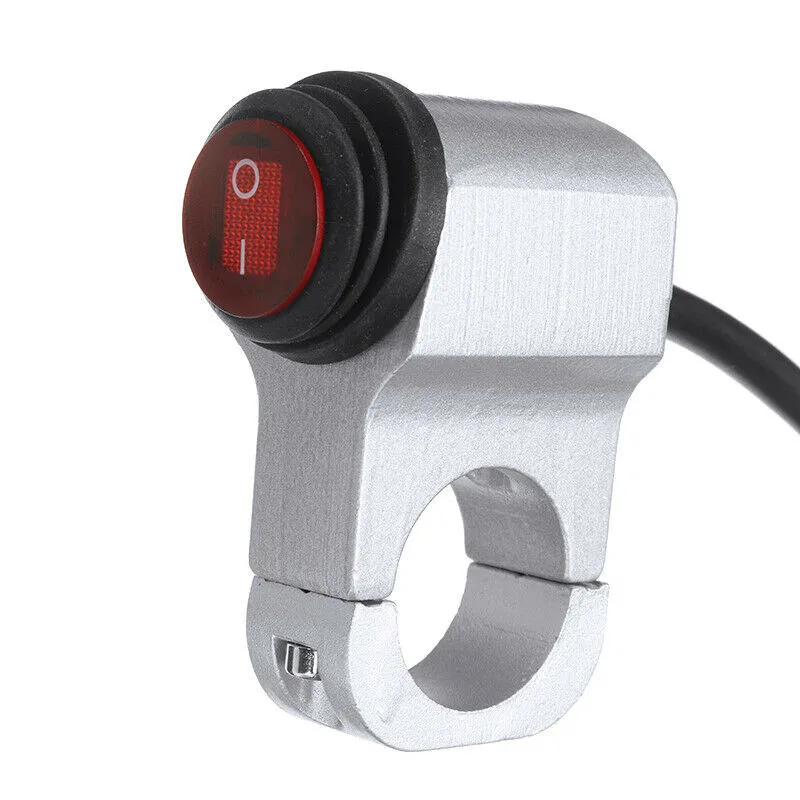 

12V Light Switch ATV Grips Handlebar Motorcycle Mounting Scooter Sliver