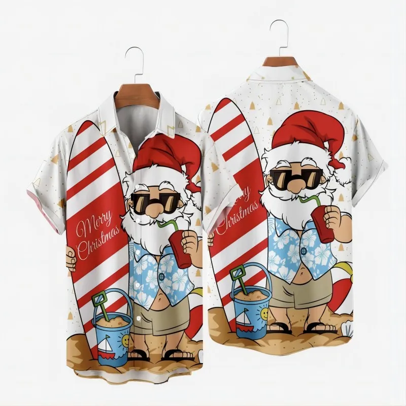 

Christmas pattern 3D print shirt 2023 fall/winter holiday shirt top fashion trendy atmosphere sense clothes